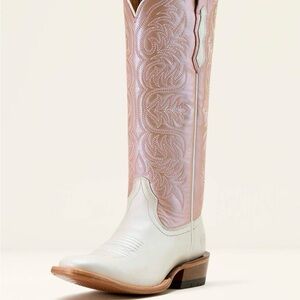 Ariat Pink and Cream Heeled Boots